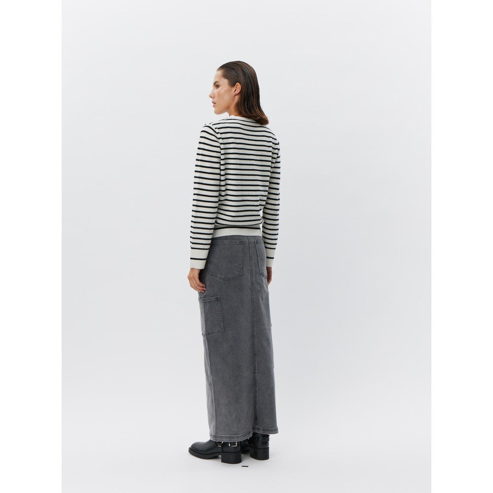 CISSESW STRIPE CARDIGAN Zwart 1 CISSESW STRIPE CARDIGAN Zwart 1