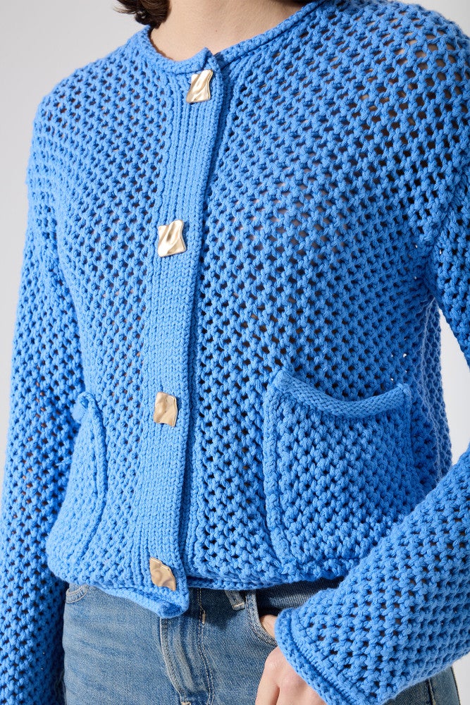 H50052 Ladies Cardigan Licht Blauw H50052 Ladies Cardigan Licht Blauw