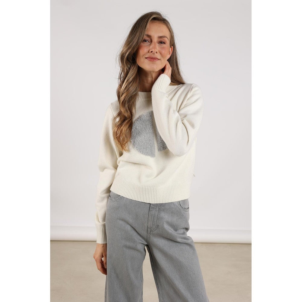 Intarsia Pullover Off White Intarsia Pullover Off White