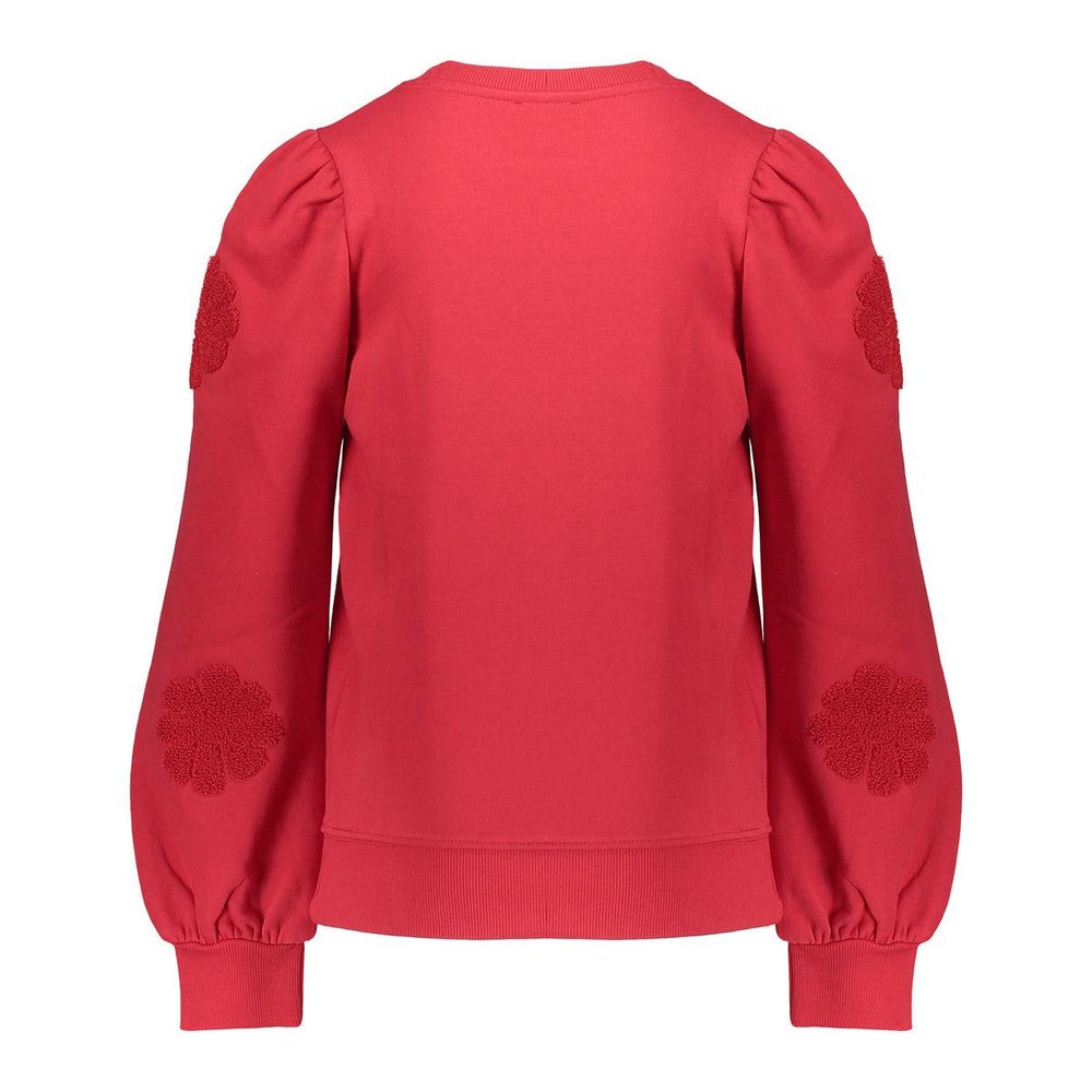 Sweater flowers at sleeve Rood Sweater flowers at sleeve Rood