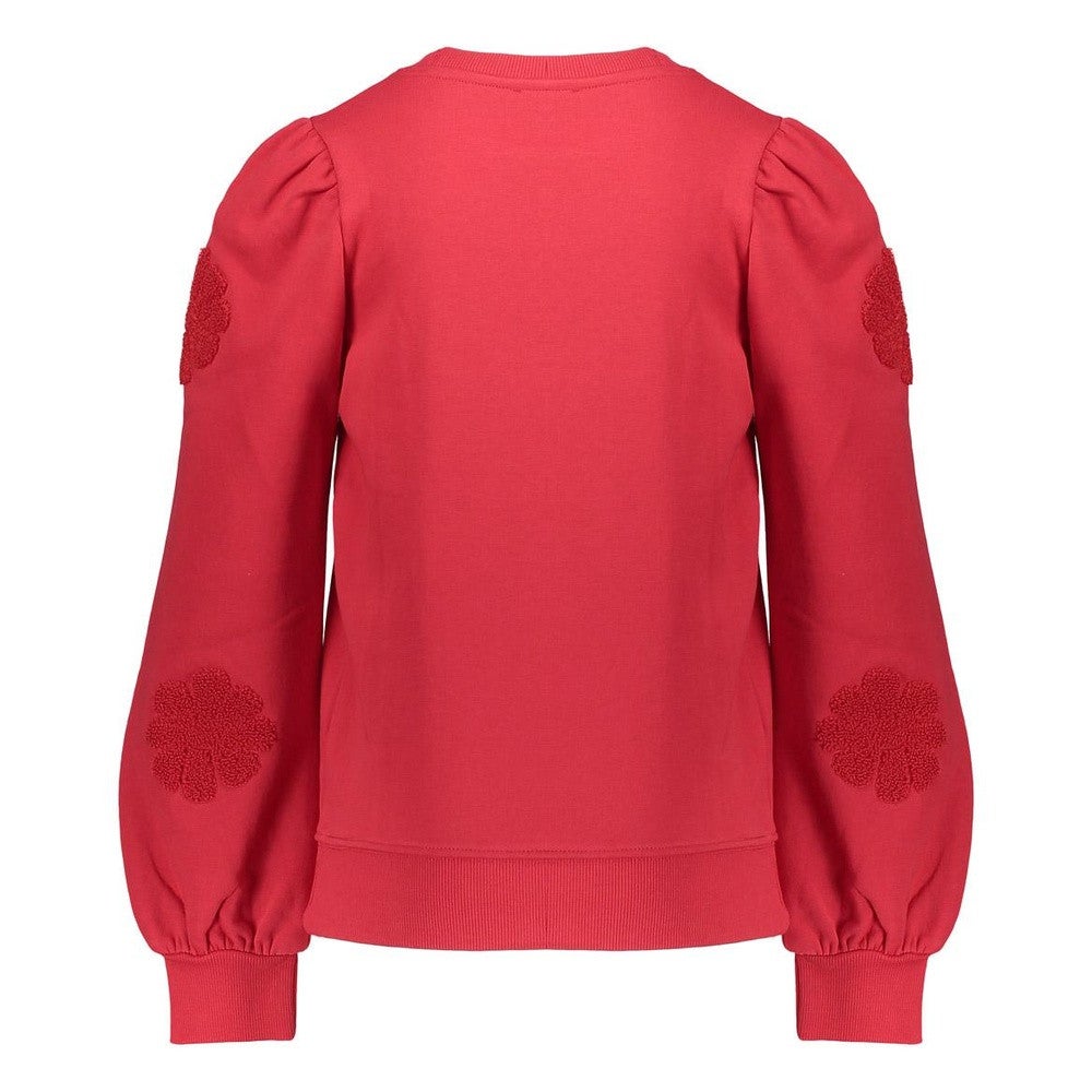 Sweater flowers at sleeve Rood Sweater flowers at sleeve Rood