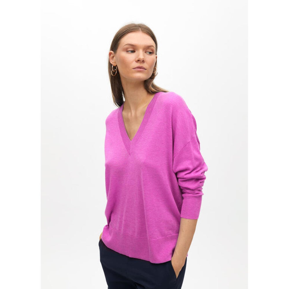Knitted V-neck Top Paars Knitted V-neck Top Paars