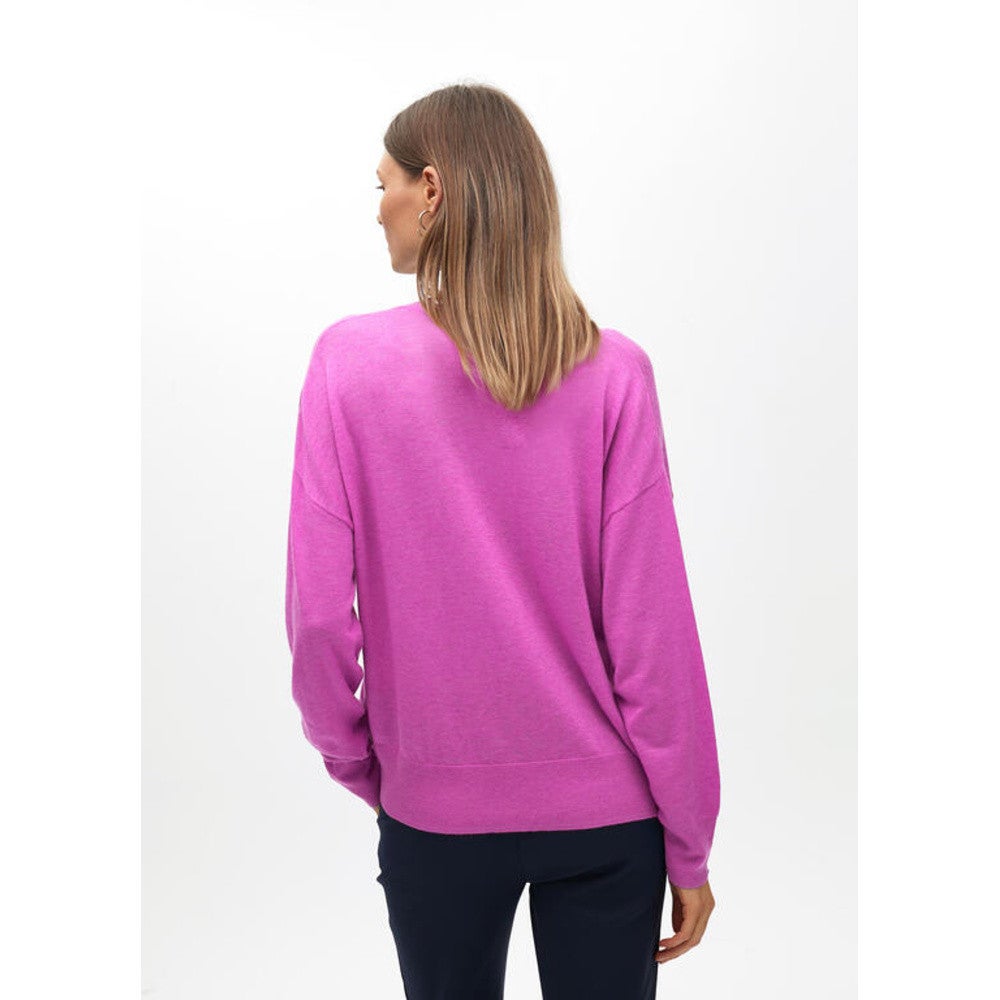 Knitted V-neck Top Paars Knitted V-neck Top Paars