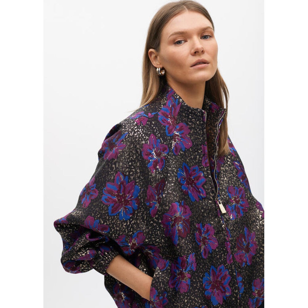 Bloemenpatroon Bomberjack Grijs Bloemenpatroon Bomberjack Grijs