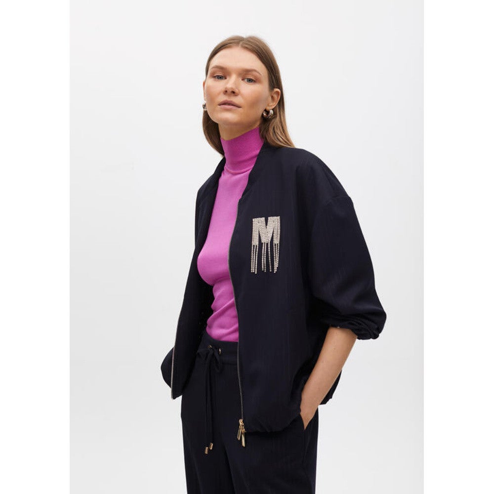 Oversized Bomberjack With M Detail Donker Blauw Oversized Bomberjack With M Detail Donker Blauw