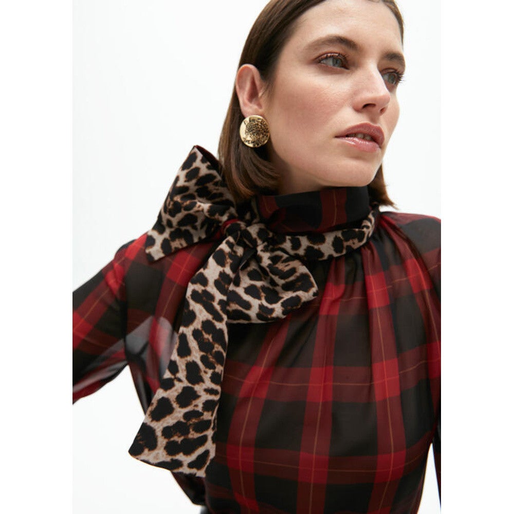 Rood Zwart Geblokte Top Rood Rood Zwart Geblokte Top Rood