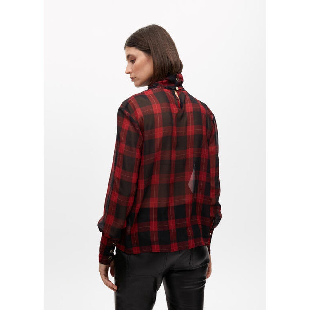 Rood Zwart Geblokte Top Rood Rood Zwart Geblokte Top Rood