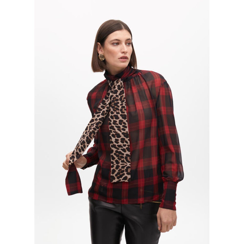 Rood Zwart Geblokte Top Rood Rood Zwart Geblokte Top Rood