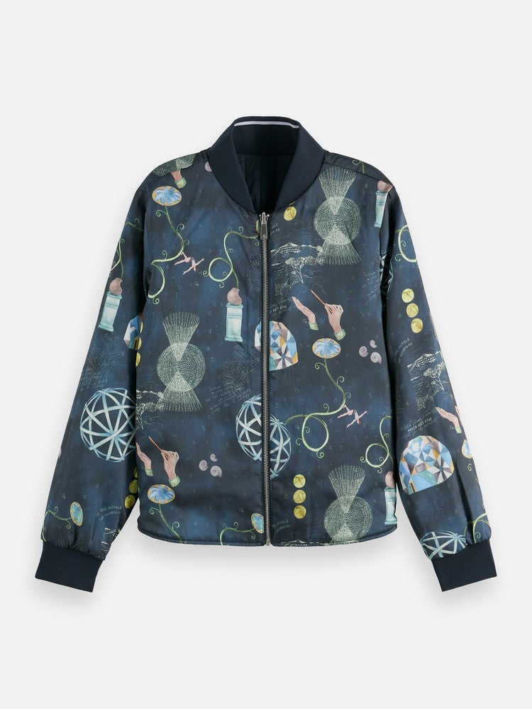 Reversible quilted bomber Blauw Reversible quilted bomber Blauw