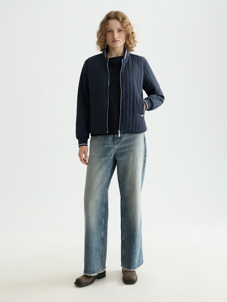Reversible quilted bomber Blauw Reversible quilted bomber Blauw
