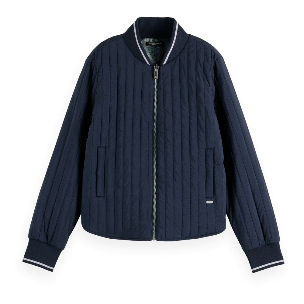 Reversible quilted bomber Blauw Reversible quilted bomber Blauw
