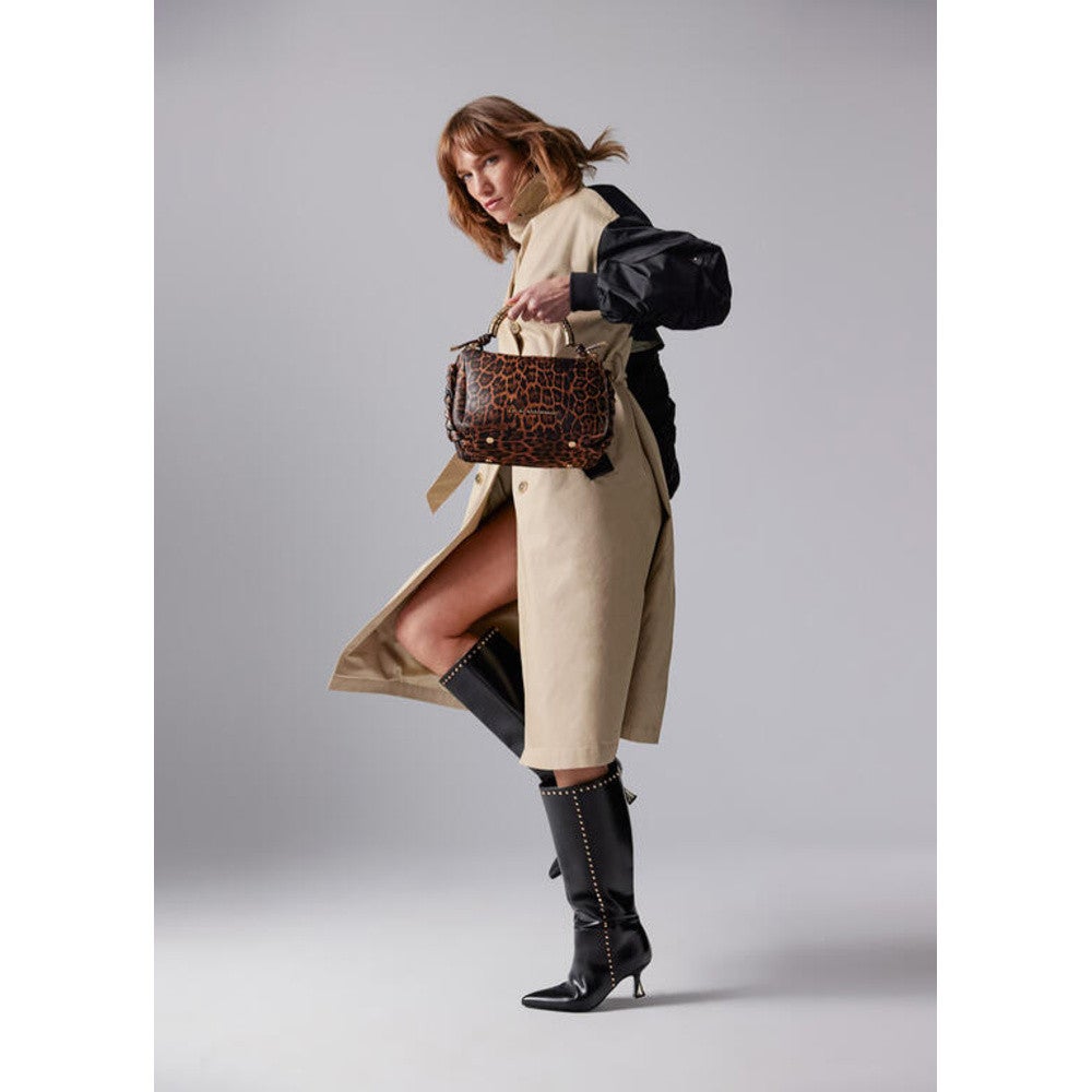 Luipaardprint Handtas Met Vlechtdetail Bruin 1 Luipaardprint Handtas Met Vlechtdetail Bruin 1