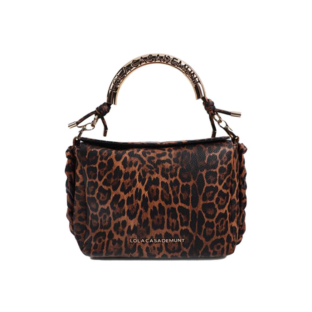 Luipaardprint Handtas Met Vlechtdetail Bruin 1 Luipaardprint Handtas Met Vlechtdetail Bruin 1