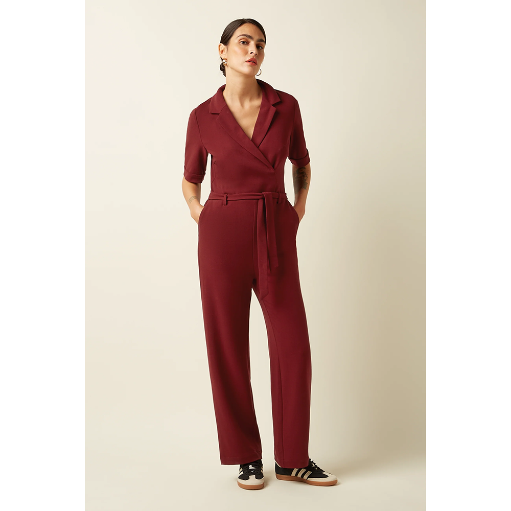 Doris Jumpsuit Woven Crepe Rood Doris Jumpsuit Woven Crepe Rood
