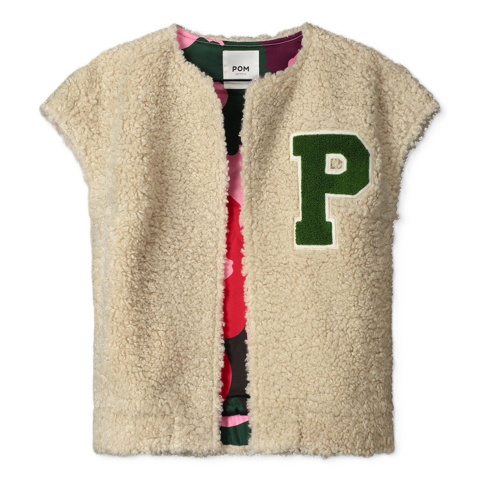 GILET - Teddy Baseball Ecru Ecru GILET - Teddy Baseball Ecru Ecru