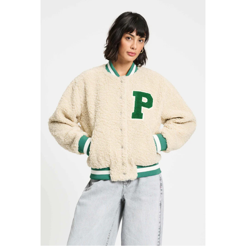 JACKET - Teddy Baseball Ecru Ecru JACKET - Teddy Baseball Ecru Ecru