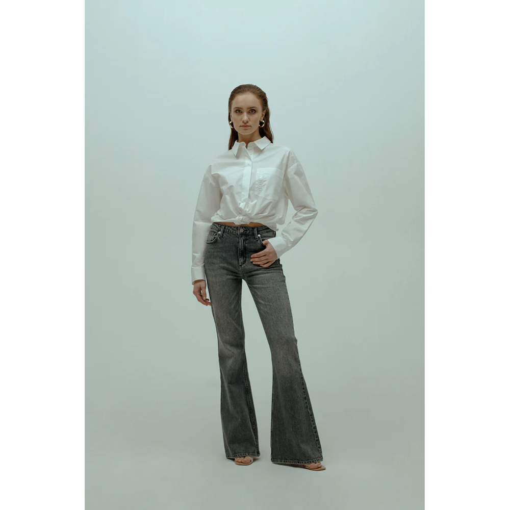 Angelina - Wide Flared Jeans Grijs Angelina - Wide Flared Jeans Grijs