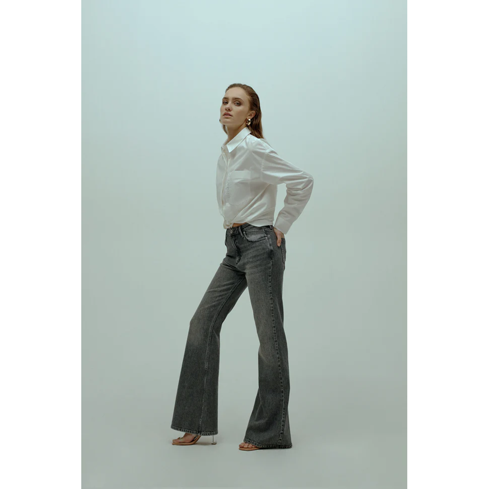 Angelina - Wide Flared Jeans Grijs Angelina - Wide Flared Jeans Grijs