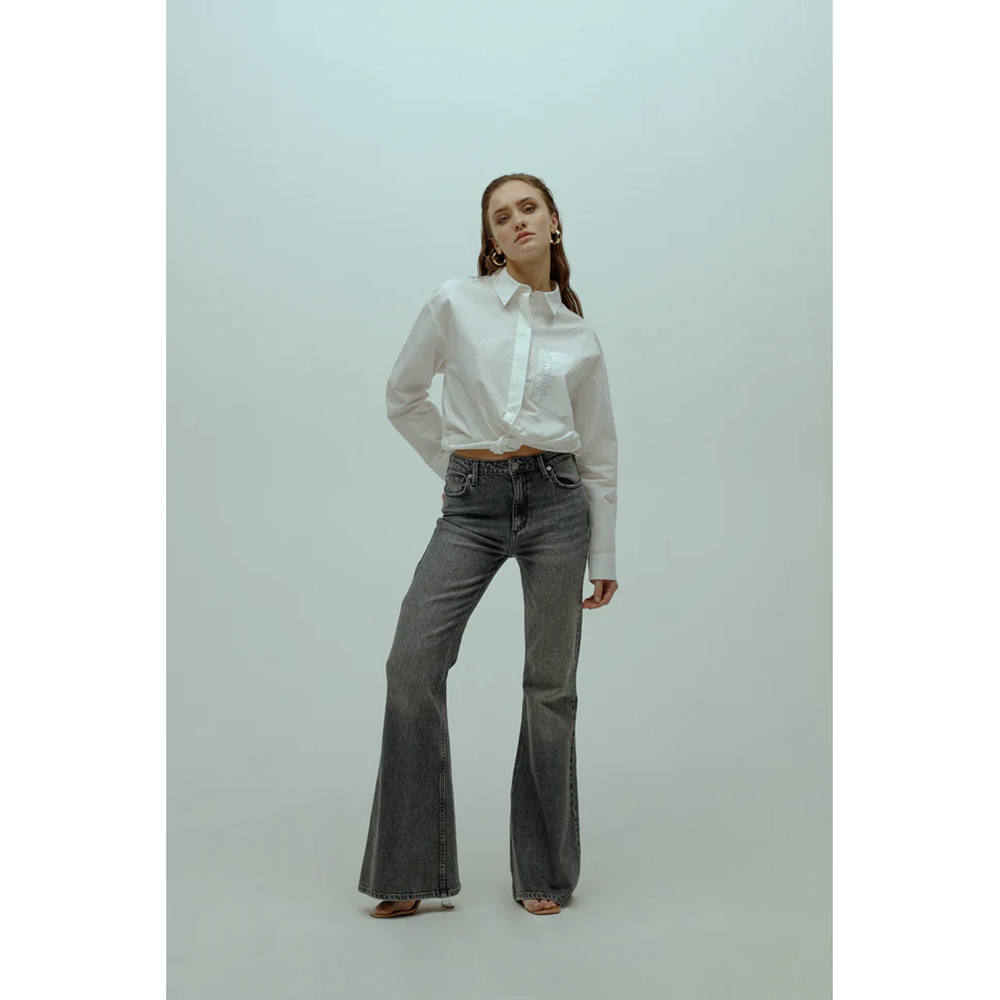 Angelina - Wide Flared Jeans Grijs Angelina - Wide Flared Jeans Grijs