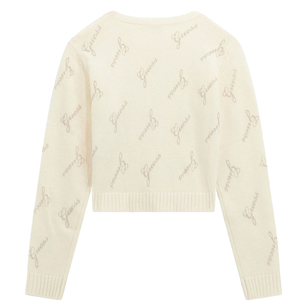 LS SWEATER KNIT ALLOVER LOGO Off White LS SWEATER KNIT ALLOVER LOGO Off White