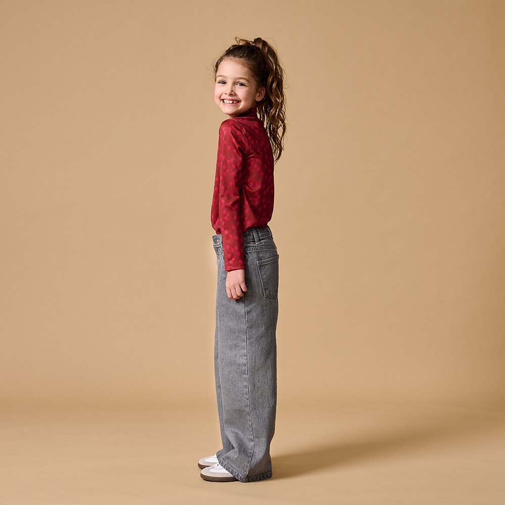 Turtle Neck Allover Hearts Bordeaux Turtle Neck Allover Hearts Bordeaux