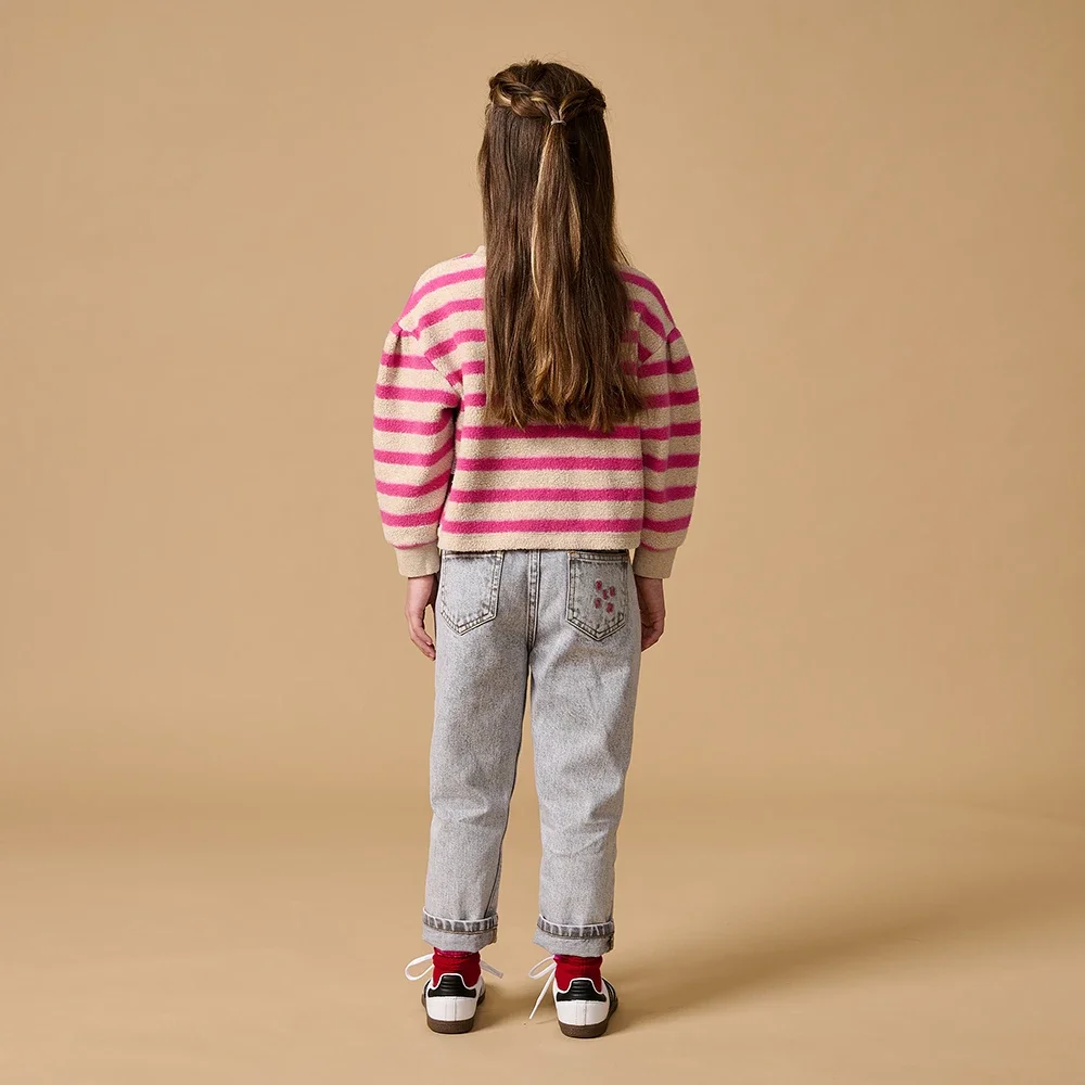 Teddy Sweater Striped Roze Teddy Sweater Striped Roze