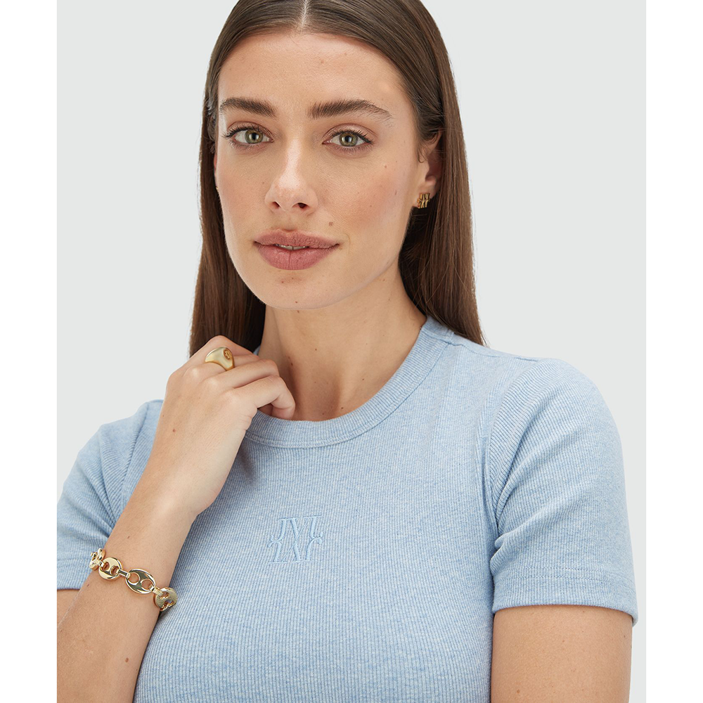 CODY Fitted T-shirt Met Logo Blauw CODY Fitted T-shirt Met Logo Blauw