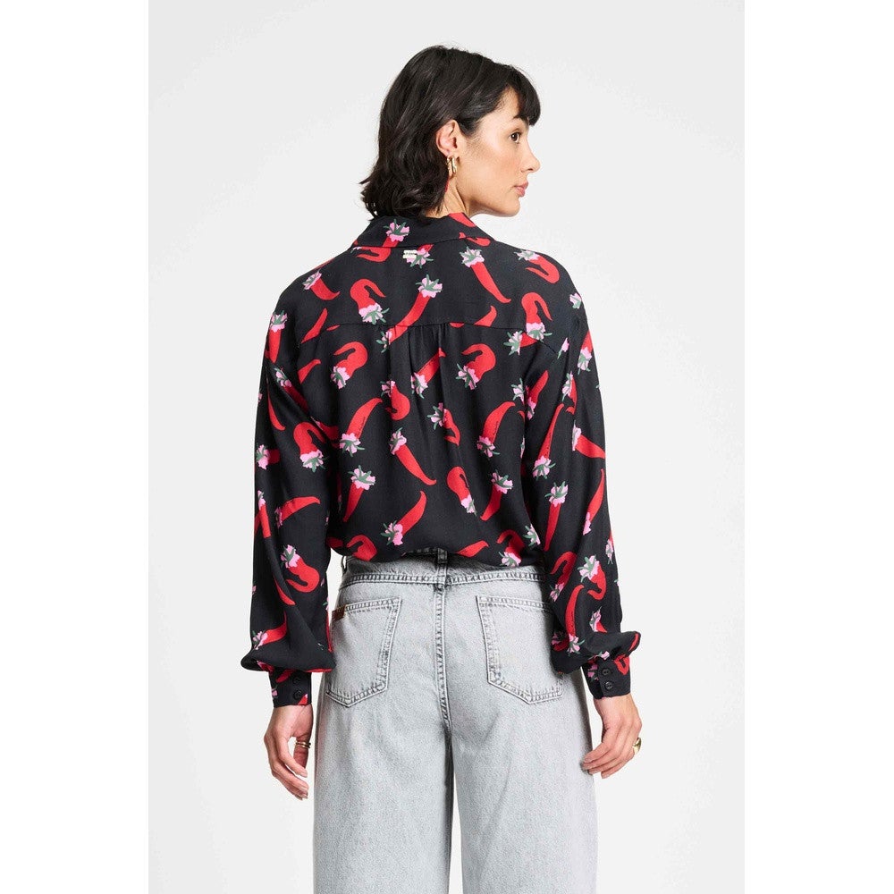 BLOUSE - Violet Pepper Garden Zwart 1 BLOUSE - Violet Pepper Garden Zwart 1