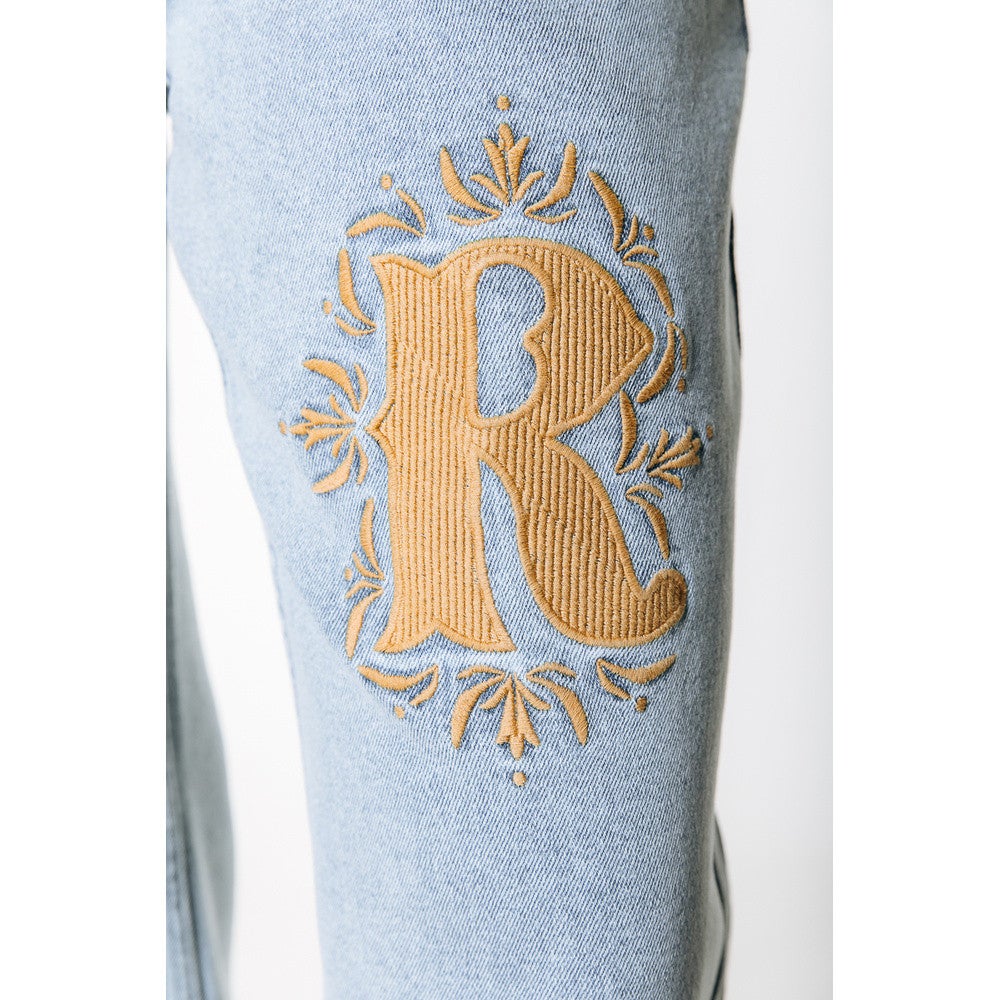 Gaias CR High Rise Straight Leg Denim Pants Blauw Gaias CR High Rise Straight Leg Denim Pants Blauw