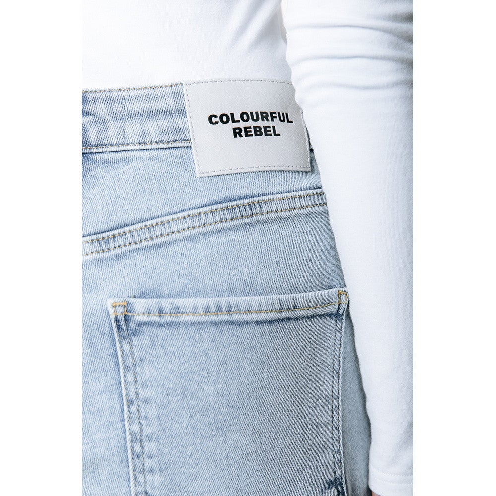 Gaias CR High Rise Straight Leg Denim Pants Blauw Gaias CR High Rise Straight Leg Denim Pants Blauw