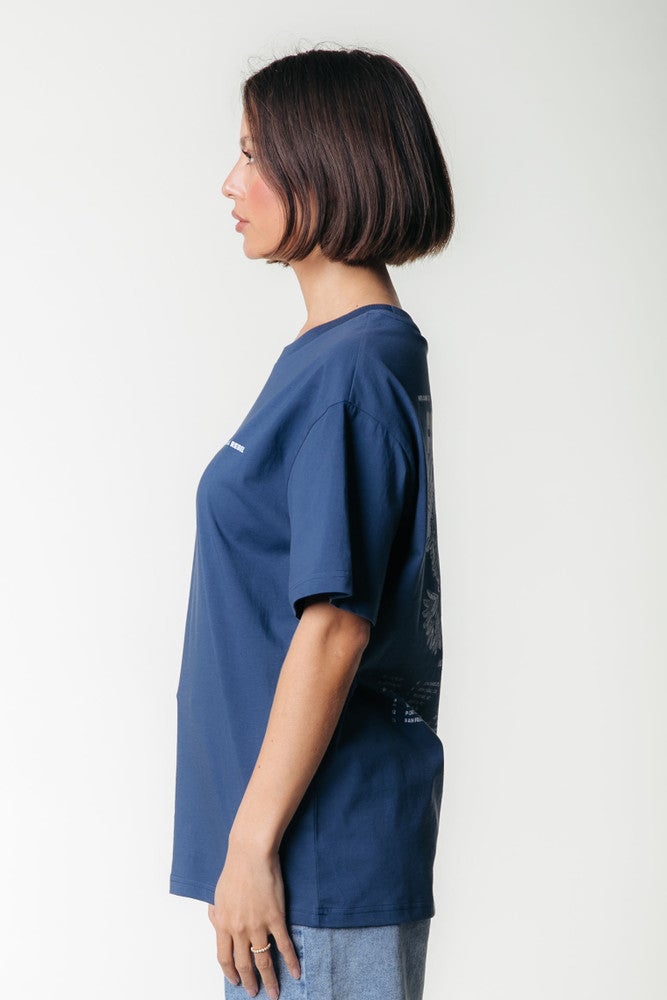 Sand and Dust Tour Loosefit Tee Blauw Sand and Dust Tour Loosefit Tee Blauw