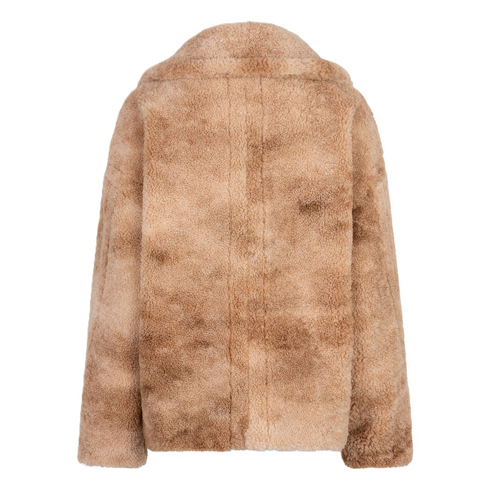 Jacket melange double breasted short Zand Jacket melange double breasted short Zand