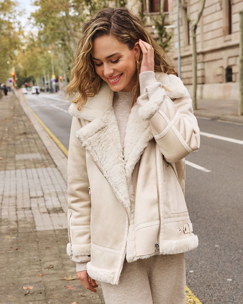 Jacket suedine long Beige Jacket suedine long Beige