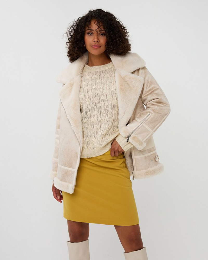 Jacket suedine long Beige Jacket suedine long Beige