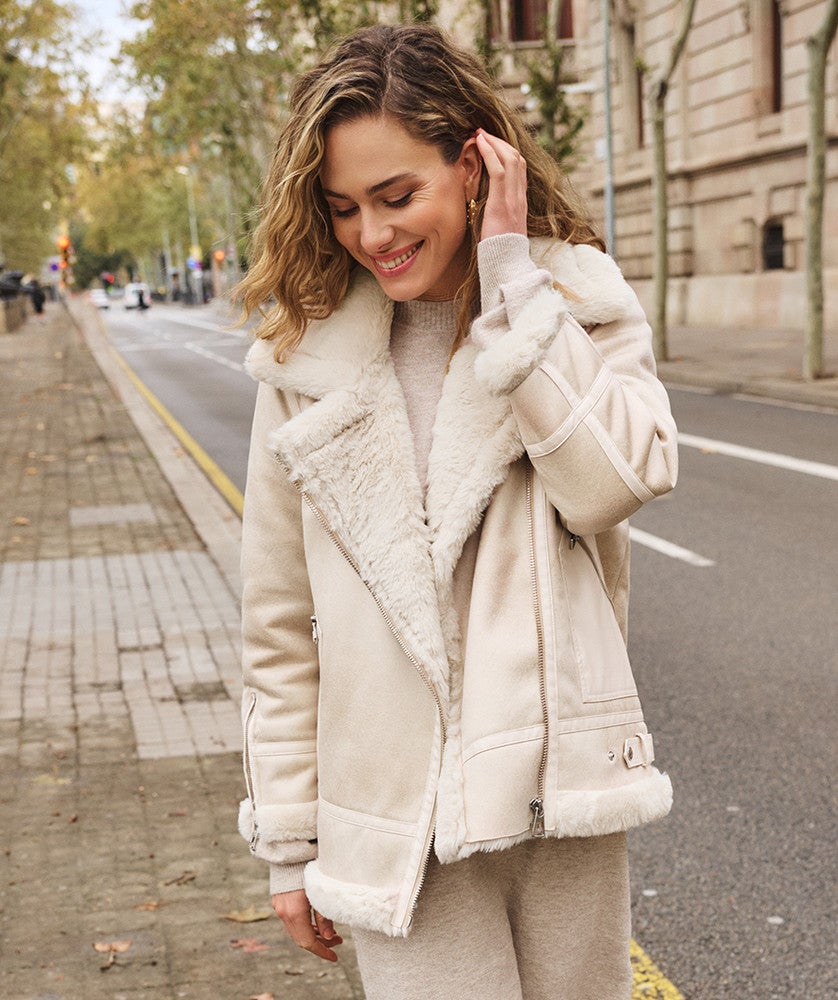 Jacket suedine long Beige Jacket suedine long Beige