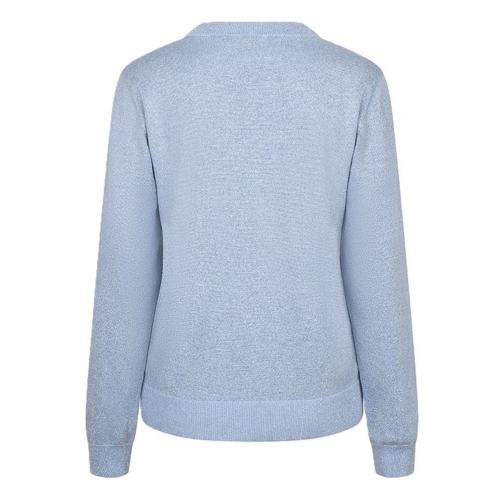 Sweater rounded neck lurex Blauw Sweater rounded neck lurex Blauw