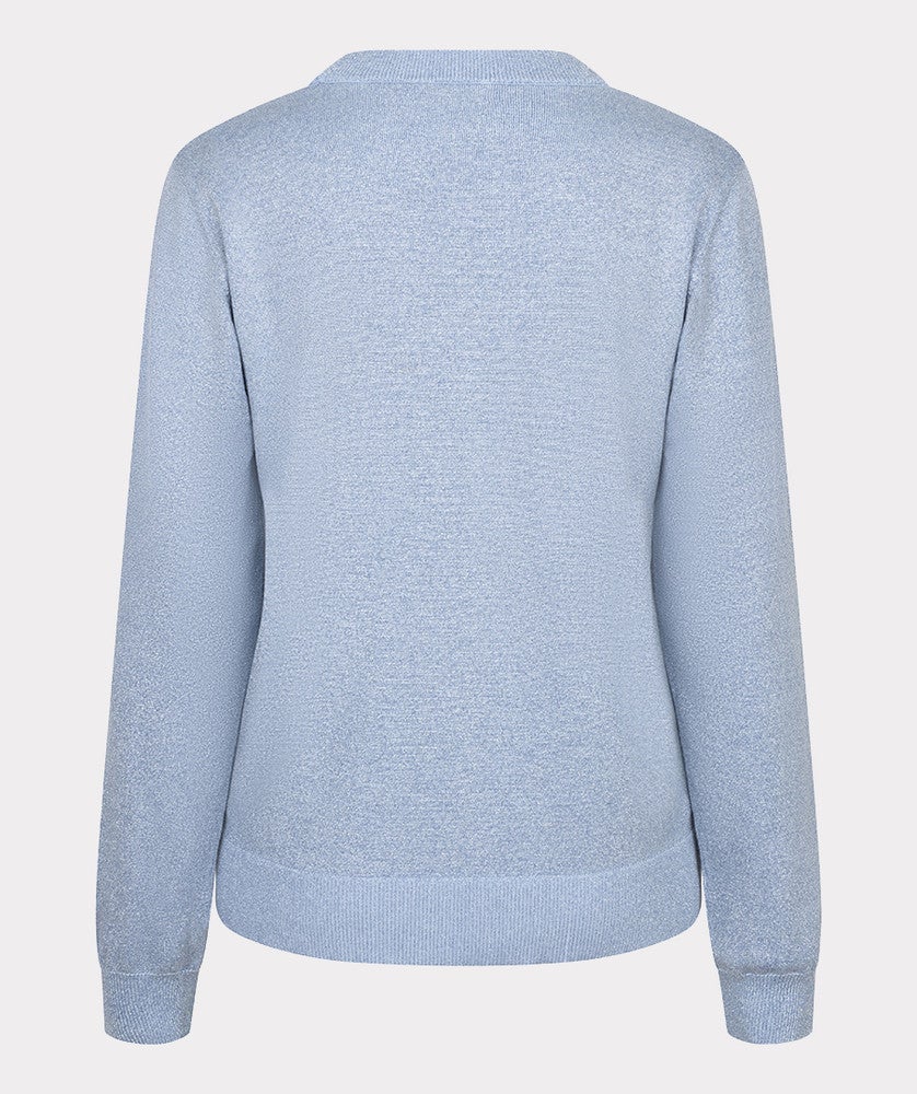 Sweater rounded neck lurex Blauw Sweater rounded neck lurex Blauw