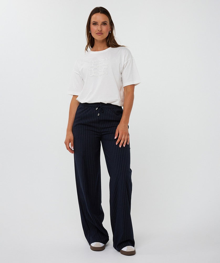 Trousers drawstrings pinstripe Blauw Trousers drawstrings pinstripe Blauw