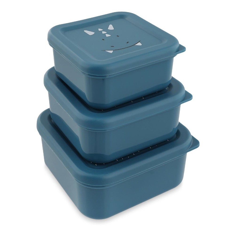 Mr. Triceratops Snackbox set 3-delig Blauw Mr. Triceratops Snackbox set 3-delig Blauw