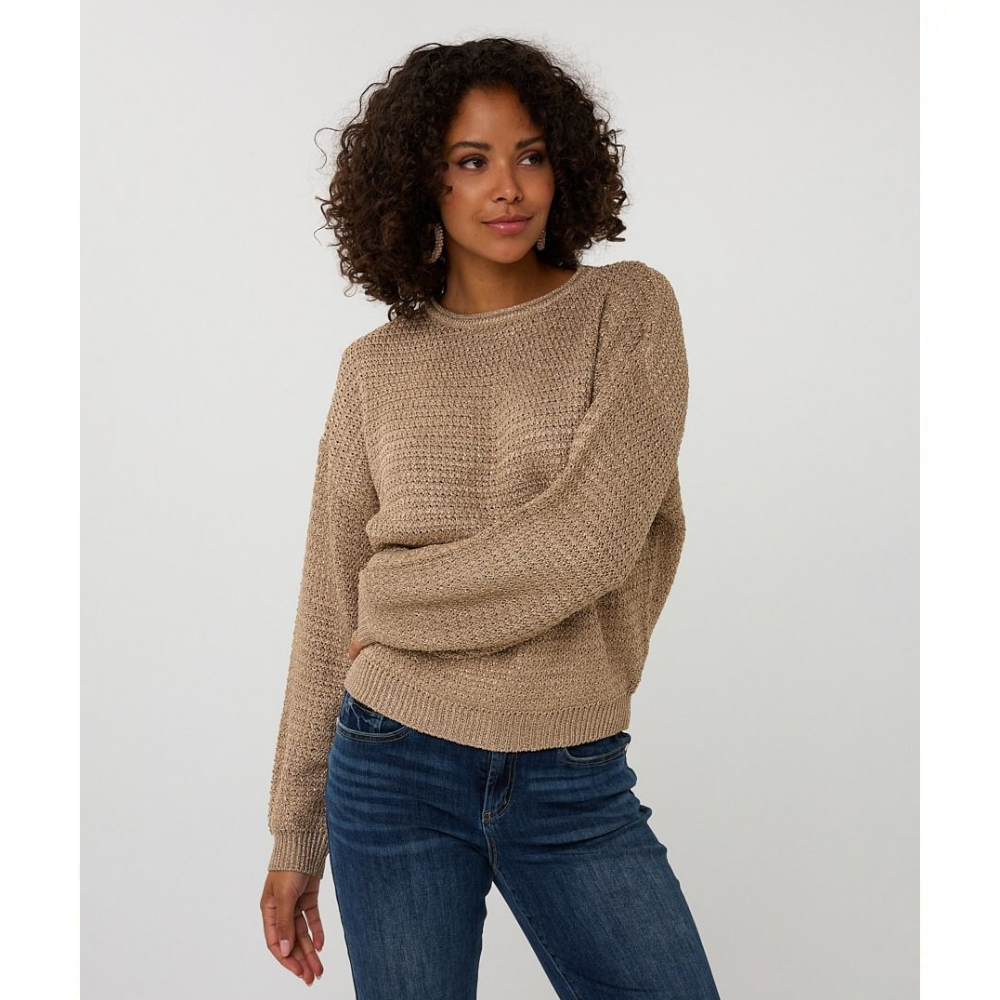 Sweater oversized lurex Beige Sweater oversized lurex Beige
