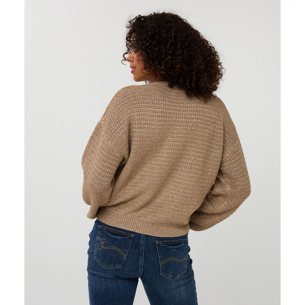 Sweater oversized lurex Beige Sweater oversized lurex Beige