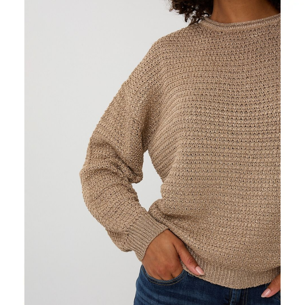 Sweater oversized lurex Beige Sweater oversized lurex Beige