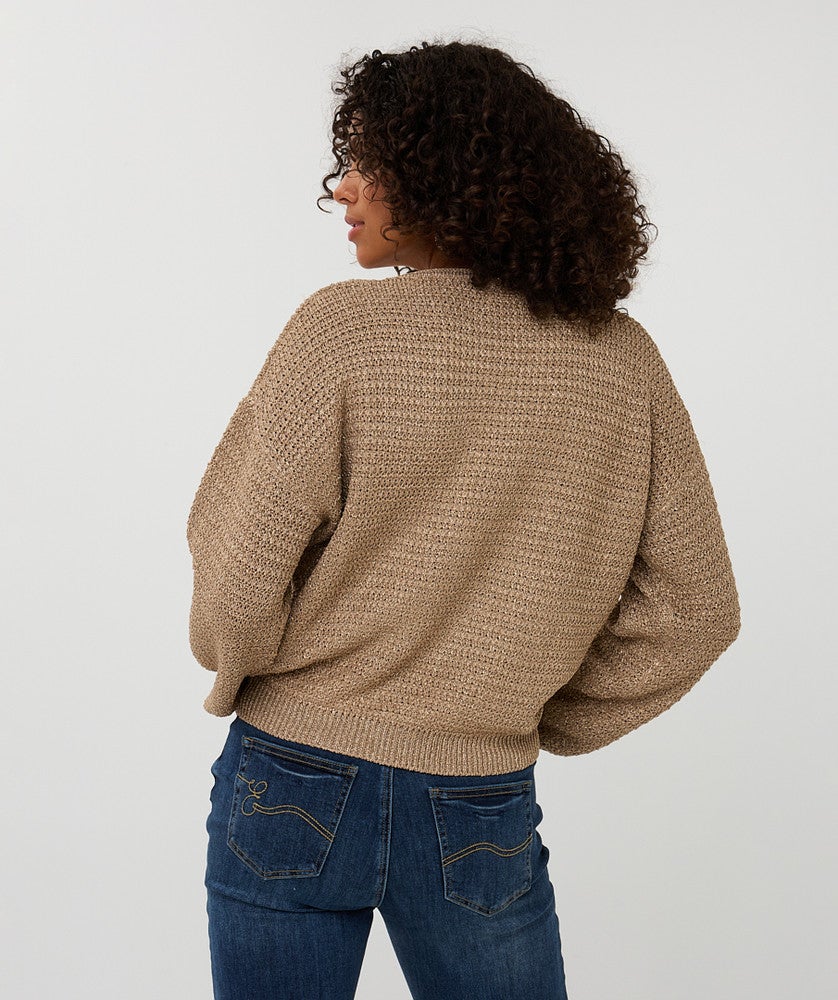 Sweater oversized lurex Beige Sweater oversized lurex Beige