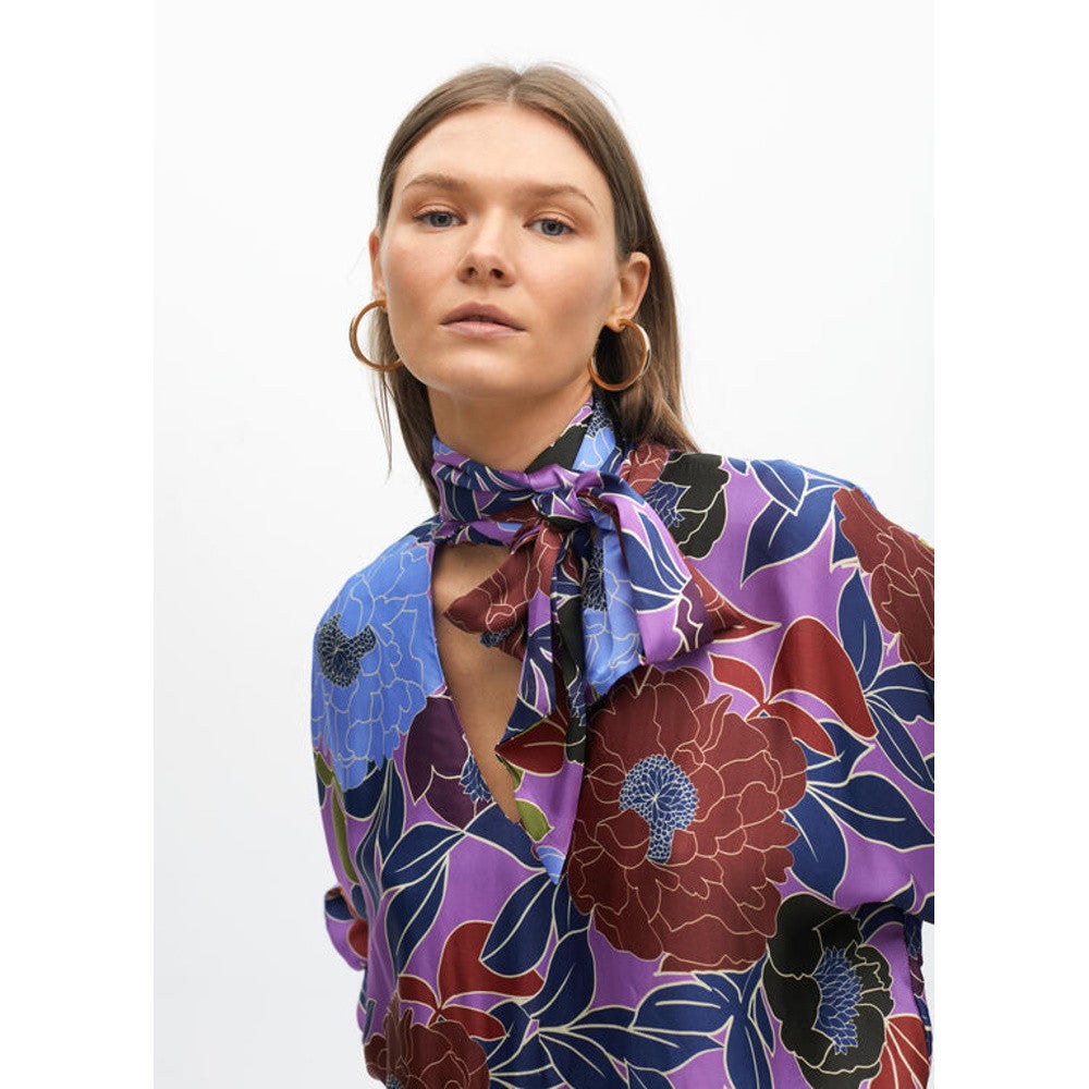 Bloemenpatroon Blouse Met Strikdetail Multi Bloemenpatroon Blouse Met Strikdetail Multi