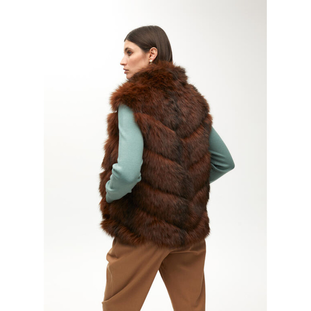 Faux Fur Bodywarmer Bruin 1 Faux Fur Bodywarmer Bruin 1