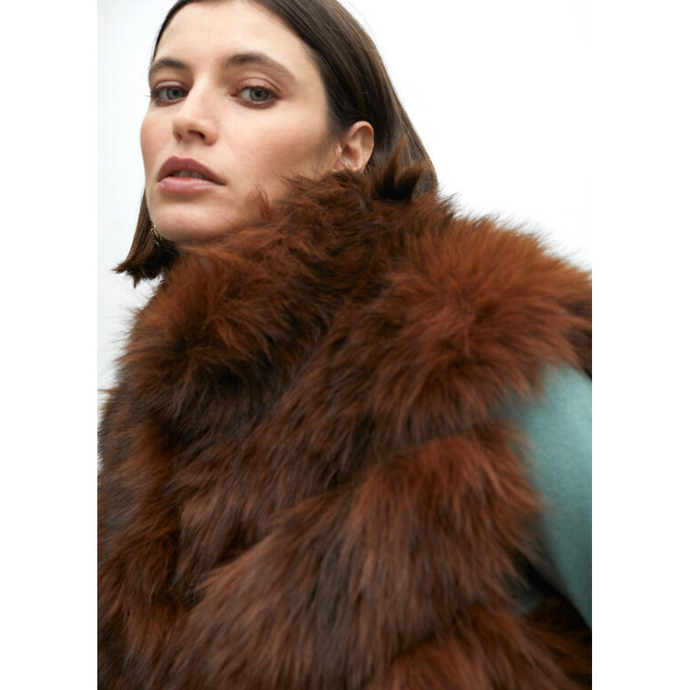 Faux Fur Bodywarmer Bruin 1 Faux Fur Bodywarmer Bruin 1