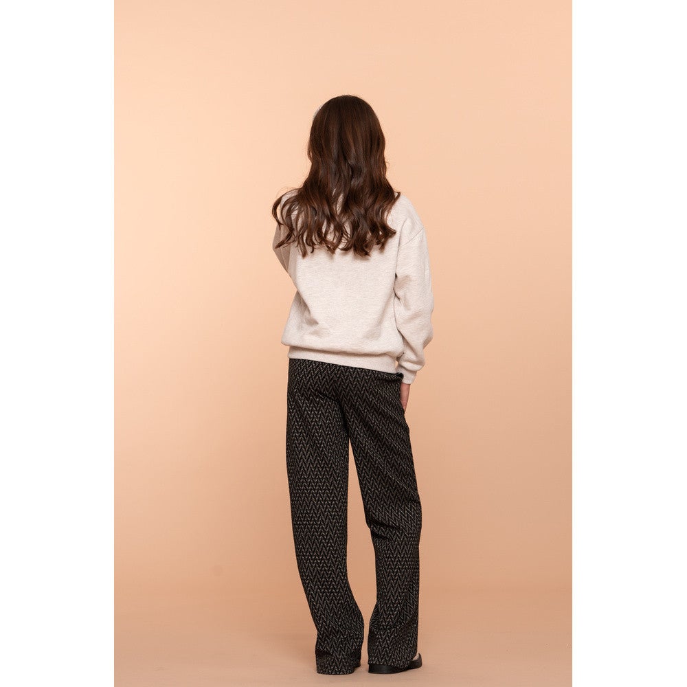 Pants jacquard wide leg Zwart 1 Pants jacquard wide leg Zwart 1