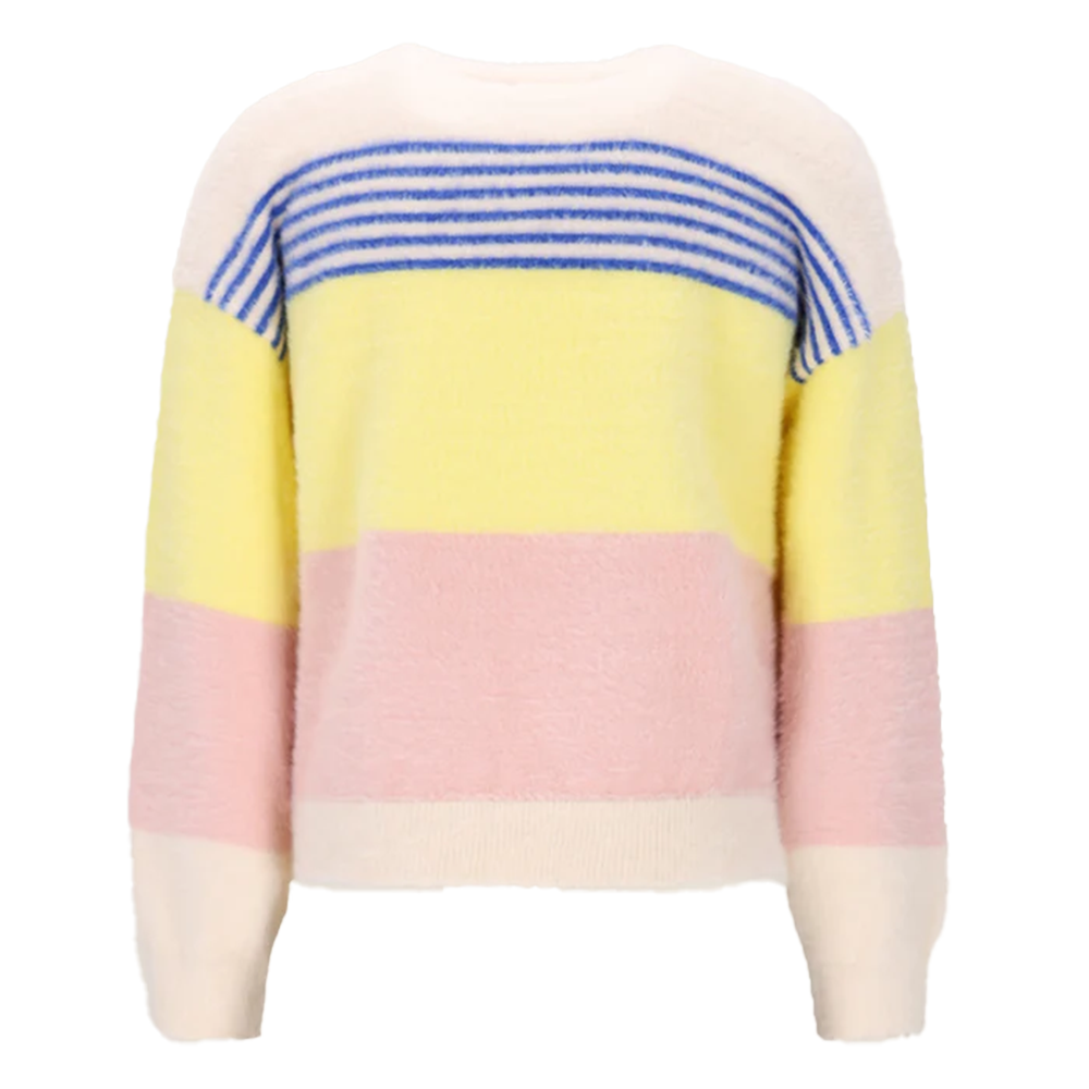 Kendra Fluffy Striped Sweater Off White Kendra Fluffy Striped Sweater Off White