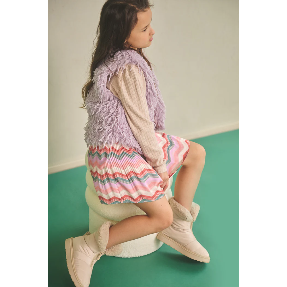 Nulan Plissee Zigzag AOP Skirt Multi Nulan Plissee Zigzag AOP Skirt Multi