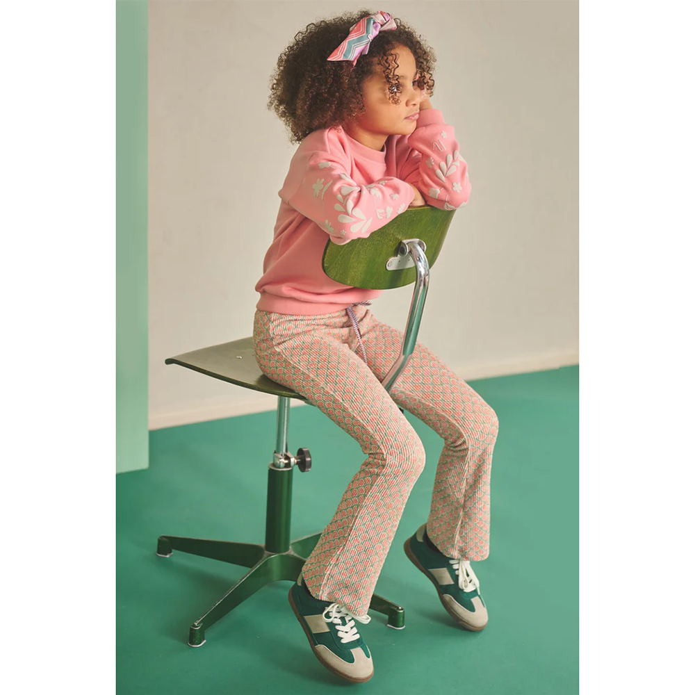 Konono Furry Sweat with Sleeveprint Roze Konono Furry Sweat with Sleeveprint Roze